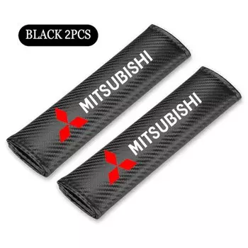 Наплечные Чехлы для автомобильного ремня безопасности, из углеродного волокна, для Mitsubishi ASX Lancer EVO Pajero Outlander L200 Lancer Ralliart, 2 шт.