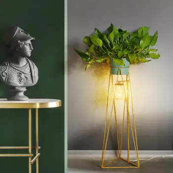 Напольная Светодиодная лампа в скандинавском стиле с цветами и растениями для украшения гостиной, домашний современный прикроватный вертикальный светильник для спальни, угловые лампы-подставки для дивана