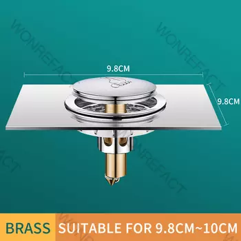 Напольный слив Wonrefact латунный с ножным управлением