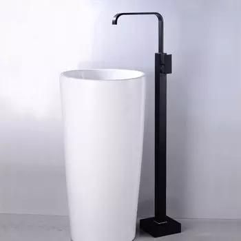 Напольный смеситель для ванной комнаты черный высокий смеситель для раковины Смеситель для ванны смеситель для холодной и горячей воды смеситель для раковины с одной ручкой