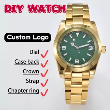 Наручные часы NH35, полностью металлические часы из сапфирового стекла, светящиеся водонепроницаемые Роскошные мужские часы с логотипом на заказ