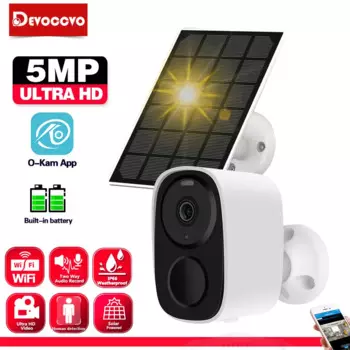 Наружная беспроводная Солнечная Wi-Fi камера 5 Мп Full HD PIR цветная камера ночного видения с датчиком движения и низким энергопотреблением камера видеонаблюдения CCTV