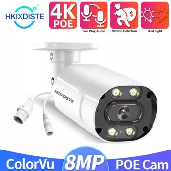 Наружная IP-камера видеонаблюдения, 8 Мп, 4K, аудио, H.265, 25 кадров/с