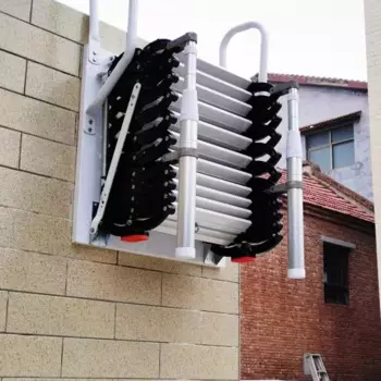 Наружная настенная выдвижная лестница, электрическая подъемная лестница для хранения, домашняя настенная выдвижная лестница на чердаке, педаль