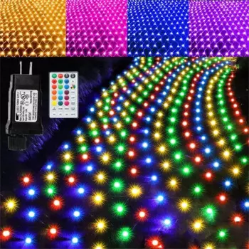 Наружная Водонепроницаемая светодиодная сетчатая гирлянда RGB 3x2 м, Рождественская гирлянда с дистанционным управлением, светящаяся гирлянда для рождества, Свадебный декор для сада