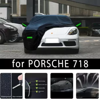 Наружная защита для PORSCHE 718, полные автомобильные Чехлы, снежный чехол, Солнцезащитный водонепроницаемый пыленепроницаемый внешний автомобильный аксессуар
