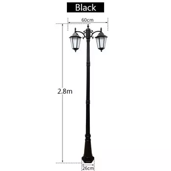 Наружное освещение WECUS, столб, черный, алюминий, стекло, 2.8 м