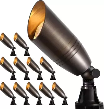 Наружные ландшафтные прожекторы из твердой латуни, сверхмощное низковольтное ландшафтное освещение 12 В, светодиодный точечный светильник для воды