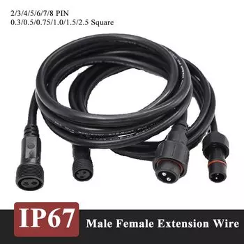 Водонепроницаемый уличный разъем питания Male Female Extension Line