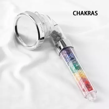 Насадка для душа Seven Chakra Gravels, насадка для душа, аметист, драгоценный камень, водосберегающий, отрицательный фильтр, аксессуары для ванной комнаты