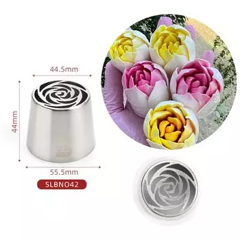 Насадка для кондитерских трубок MRF XL с русским цветком из нержавеющей стали