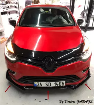 Насадка На передний бампер для Renault Clio 4 2012 2013 2014 2015 2016 2017 2018 2019 глянцевый черный диффузор для губ автомобильный аксессуар