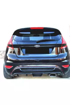Насадка на задний бампер для Ford Fiesta 2009 - 2016 (грили в комплект не входят)-комплект корпуса из АБС-пластика, зеркальные крылья Spoier