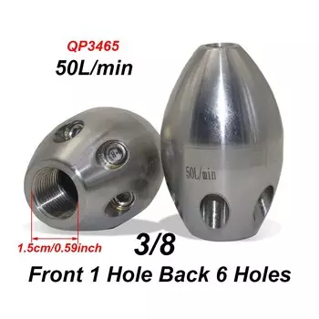 Насадка с внутренней резьбой 3/8, всасывающая машина для очистки высокого давления, керамическая насадка с отверстиями для дноуглубительных грузовиков 100 ~ 300 бар, 40 ~ 170 л/мин