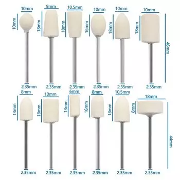 Насадки для гравера HELTC, 12 шт., 2,35 мм