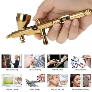 Nasedal NT-180 двойного действия, краскопульт 9 куб. См, Гравитационный подающий Аэрограф, Набор для творчества, модели тела, ногтей