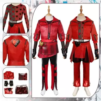 Наследники, косплей, красный детский костюм, фантазия, маскировка для детей, одежда для девочек, карнавальный костюм на Хэллоуин
