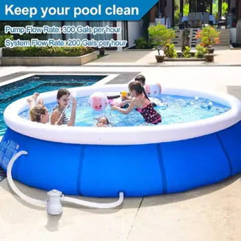 Насос с фильтром для бассейна, Электрический циркуляционный очиститель для бассейна, многоразовое устройство с фильтром для бассейна