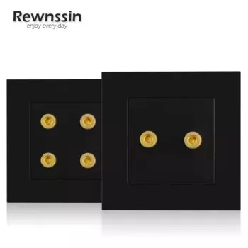 Аудиорозетка Rewnssin черная 110-250В