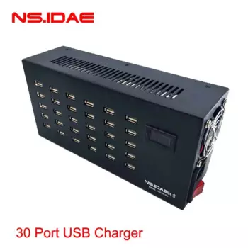 Настенная док-станция с 30 USB-портами, 300 Вт