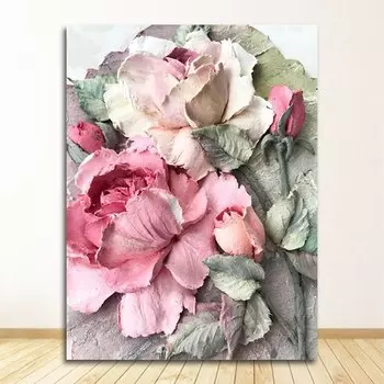 Настенная картина DHRM, цветы, современный стиль, холст