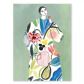 Настенная картина DHROOM "Зеленая ботаническая ваза"