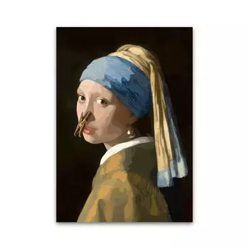 Настенная картина MINISO "Девушка Моны Лизы с жемчугом"