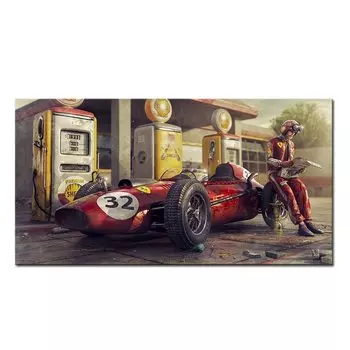 Настенная картина WJWANG, Классический автомобиль, печать на холсте