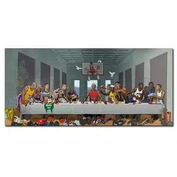 Настенная картина WJWANG "Последняя трапеза баскетболиста"