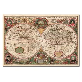 Настенная картина WJWANG Ретро карта мира