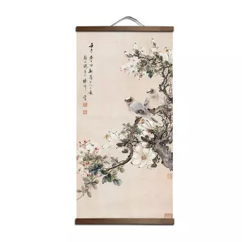 Настенная картина ZHUGEGE Китайский стиль цветы животные