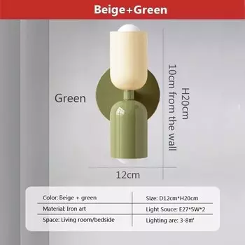 Настенная лампа CETANT, макаронный стиль, розовый, железная, 5Вт