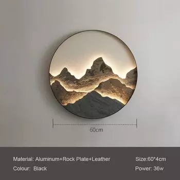 Настенная лампа DPG, черная/золотая, рок+золото/алюминий, теплый/натуральный/холодный белый свет