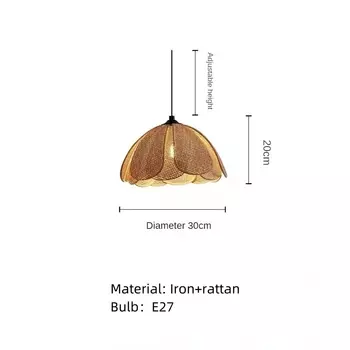 Настенный светильник IWP, ротанг, черный металл