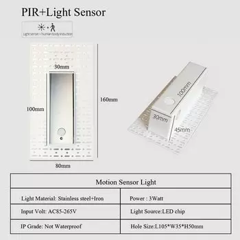 Настенная лампа WAAJEA белая или черная с датчиком движения