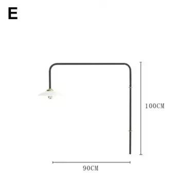 Настенная лампа Wushiyu, металлическая, черная