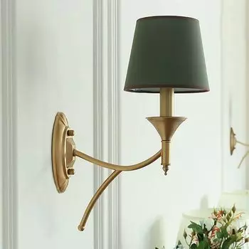 Настенная лампа Ynhaw, медная, тканевая, E14