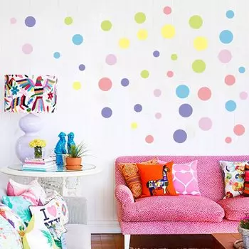 Настенная наклейка HonC цветные точки