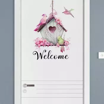 Настенная наклейка HonC "Lovely Bird House Welcome"
