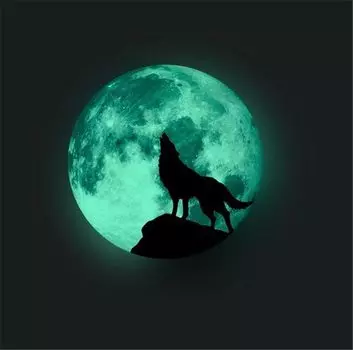 Настенная наклейка Лuminous Moon Wolf MINISO