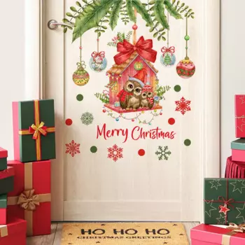 Настенная наклейка Merry Christmas Owl House
