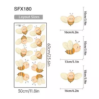 Настенная наклейка Sproutfox с мультяшными животными и пчелами