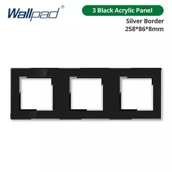 Настенная панель, черная акриловая панель с серебряной рамкой, настенный выключатель, функциональный ключ, только сделай сам, бесплатная комбинация 52*52 мм