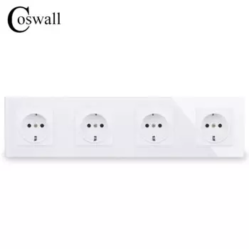 COSWALL 4-клавишная розетка с заземлением