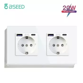 Настенная розетка BSEED с USB портом 20 Вт