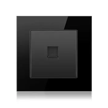 Настенная розетка Cat6 Rj45 с двойной стенкой для передачи данных на телевизор, телефонная панель из закаленного стекла, настенная розетка для компьютера