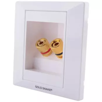 Настенная розетка SODIAL(R) с 2 разъемами для динамиков, белая