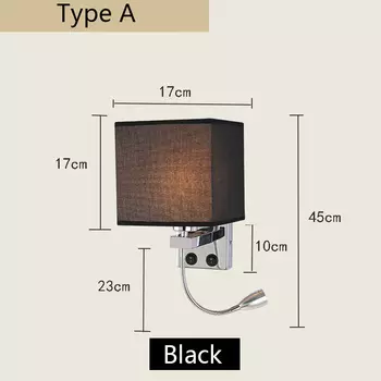 Настенная светодиодная лампа Ynhaw, черная