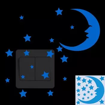 Настенная светоотражающая наклейка NICELET Луна и звезды