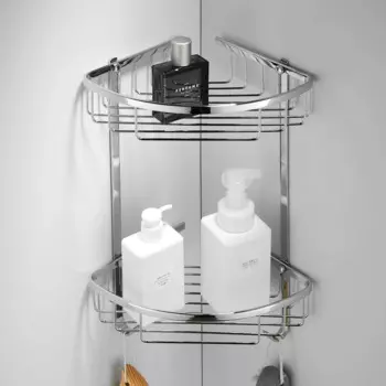 Настенная угловая полка WZLY из нержавеющей стали для ванной